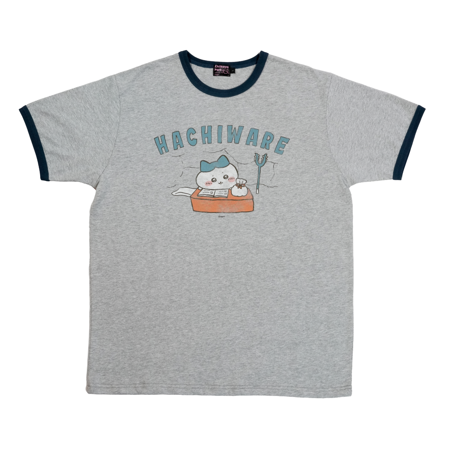 ちいかわパーク リンガーTシャツ ハチワレ 杢グレー