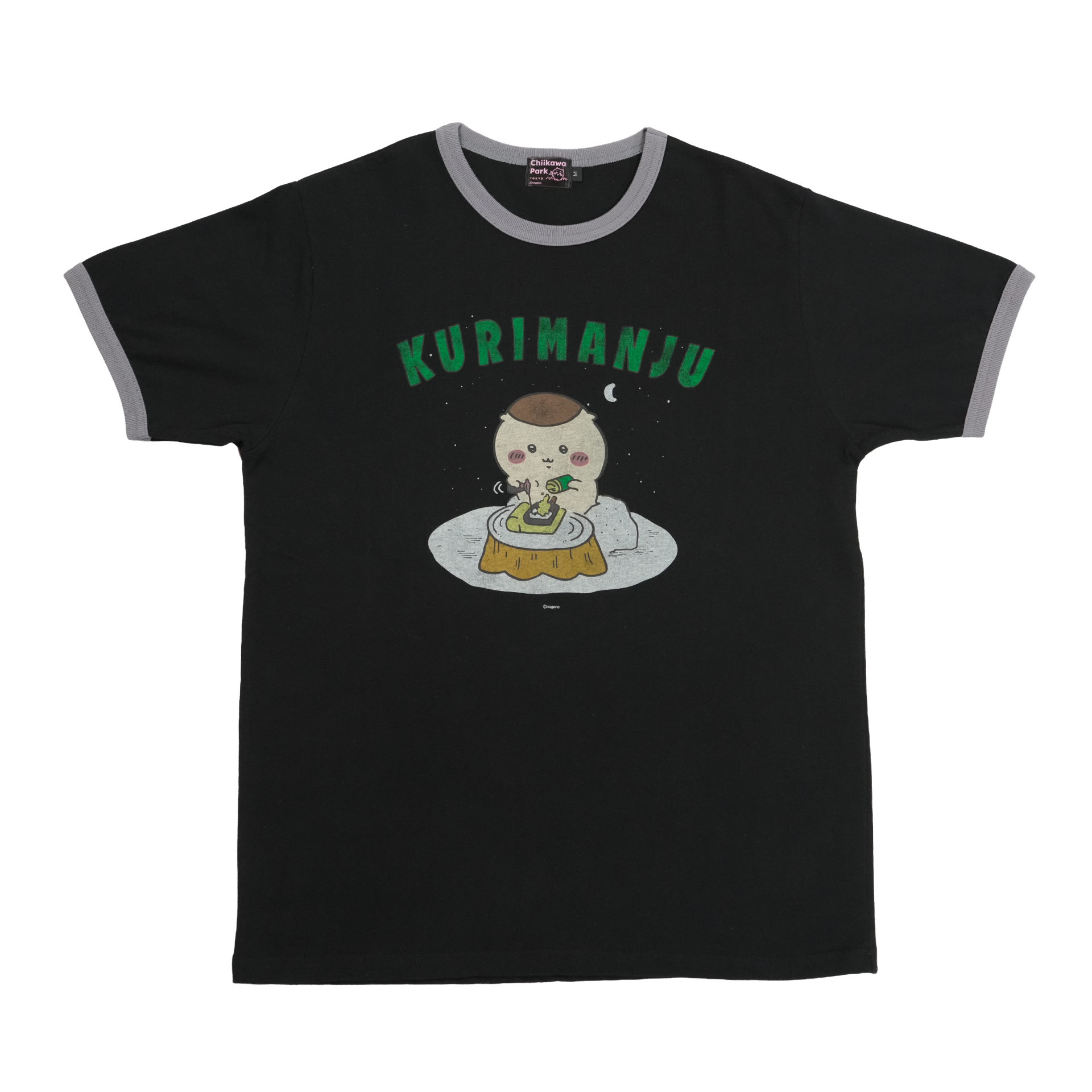 ちいかわパーク リンガーTシャツ くりまんじゅう ブラック