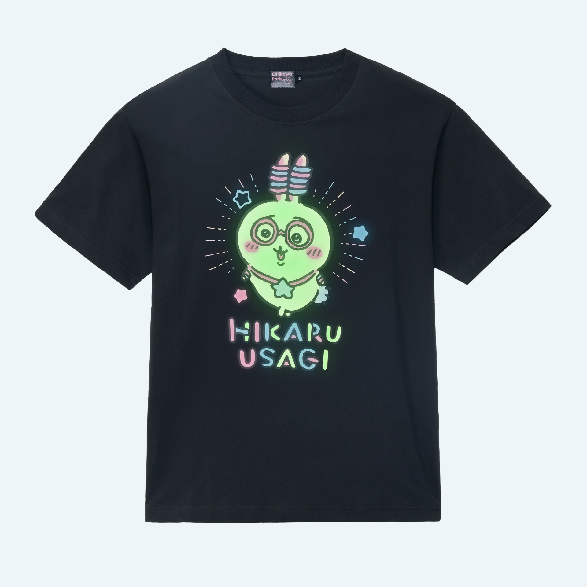 ちいかわパーク 蓄光Tシャツ 光るうさぎ ブラック | ちいかわパーク 