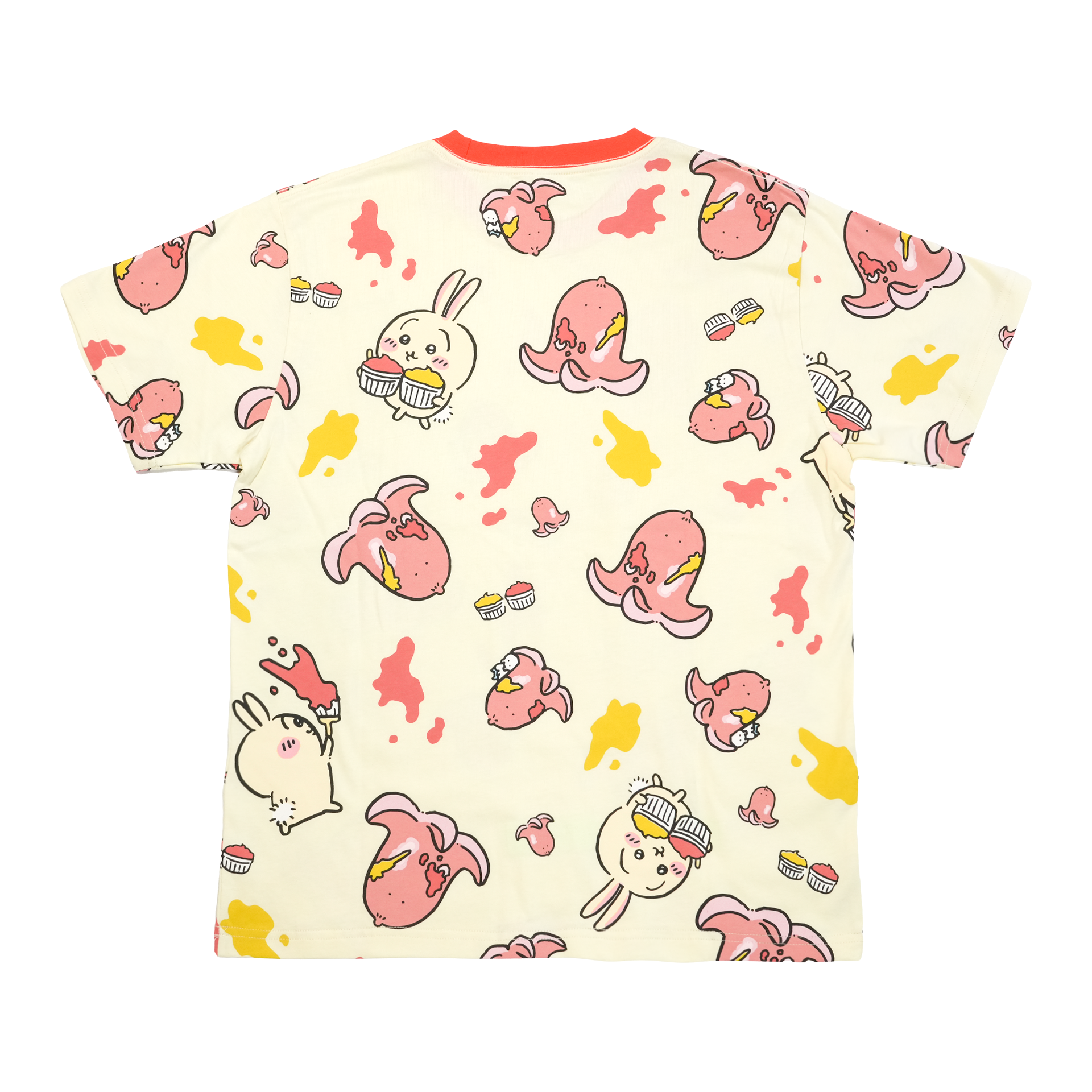 ちいかわパーク Tシャツ うさぎ 総柄 ライトイエロー 2