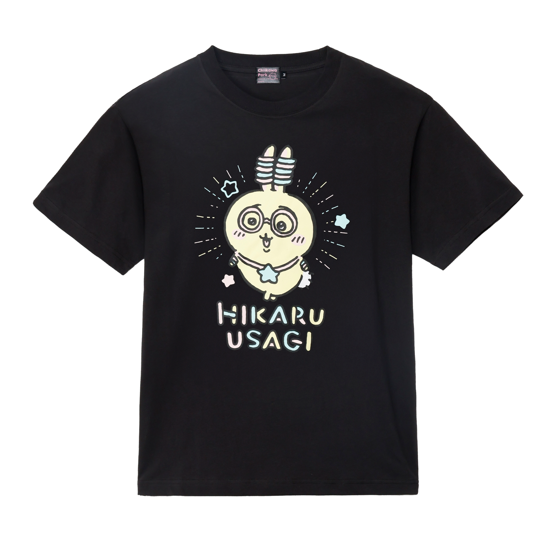 ちいかわパーク 蓄光Tシャツ 光るうさぎ ブラック